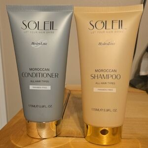 SOLEIL Moroccan Shampoo & Conditioner Set - Gray & Beige